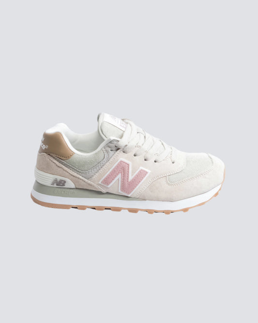NEW BALANCE 574 BEIGE ROSADO MUJER