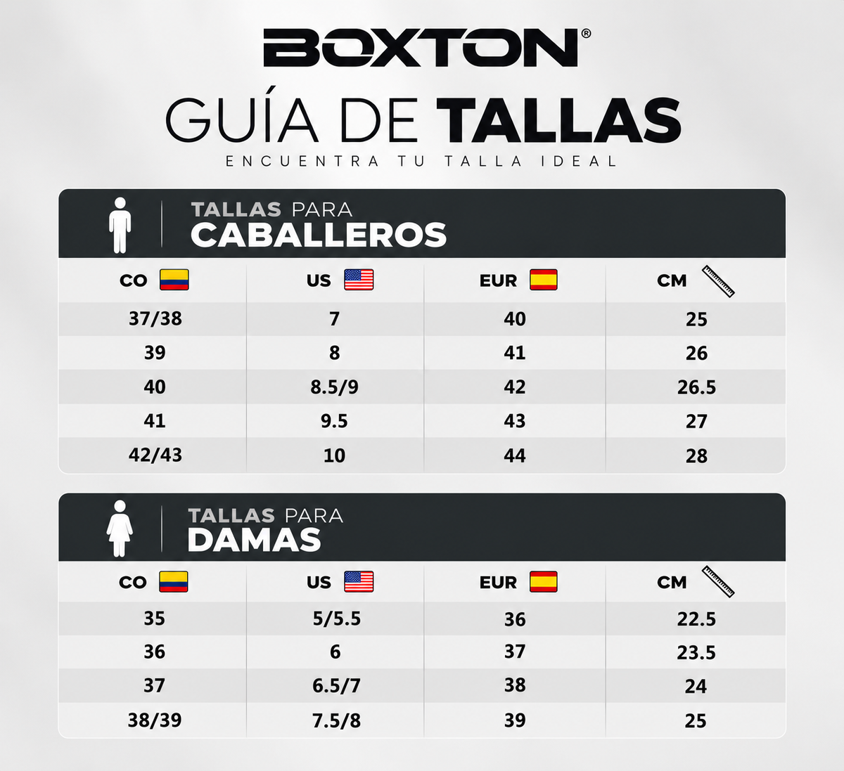 Guía de tallas