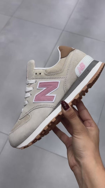 NEW BALANCE 574 BEIGE ROSADO MUJER